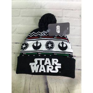 Disney Star Wars The Resistance Empire Knit Cuff Beanie Hat Cap Black White OSFM